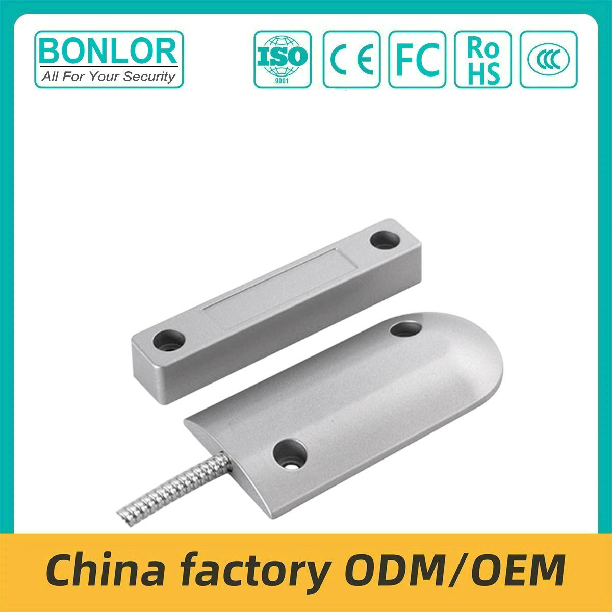 BR-57 Durable Metal Case Magnetic Contact Alarm System for Floor Roller Door Sec