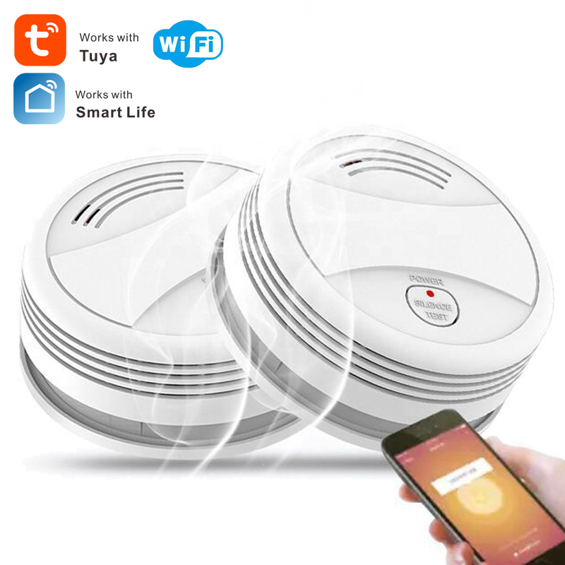 Smart WiFi Smoke Alarm Tuya Smart Life Fire Protection Smoke Alarm System Home Security Smoke Detector