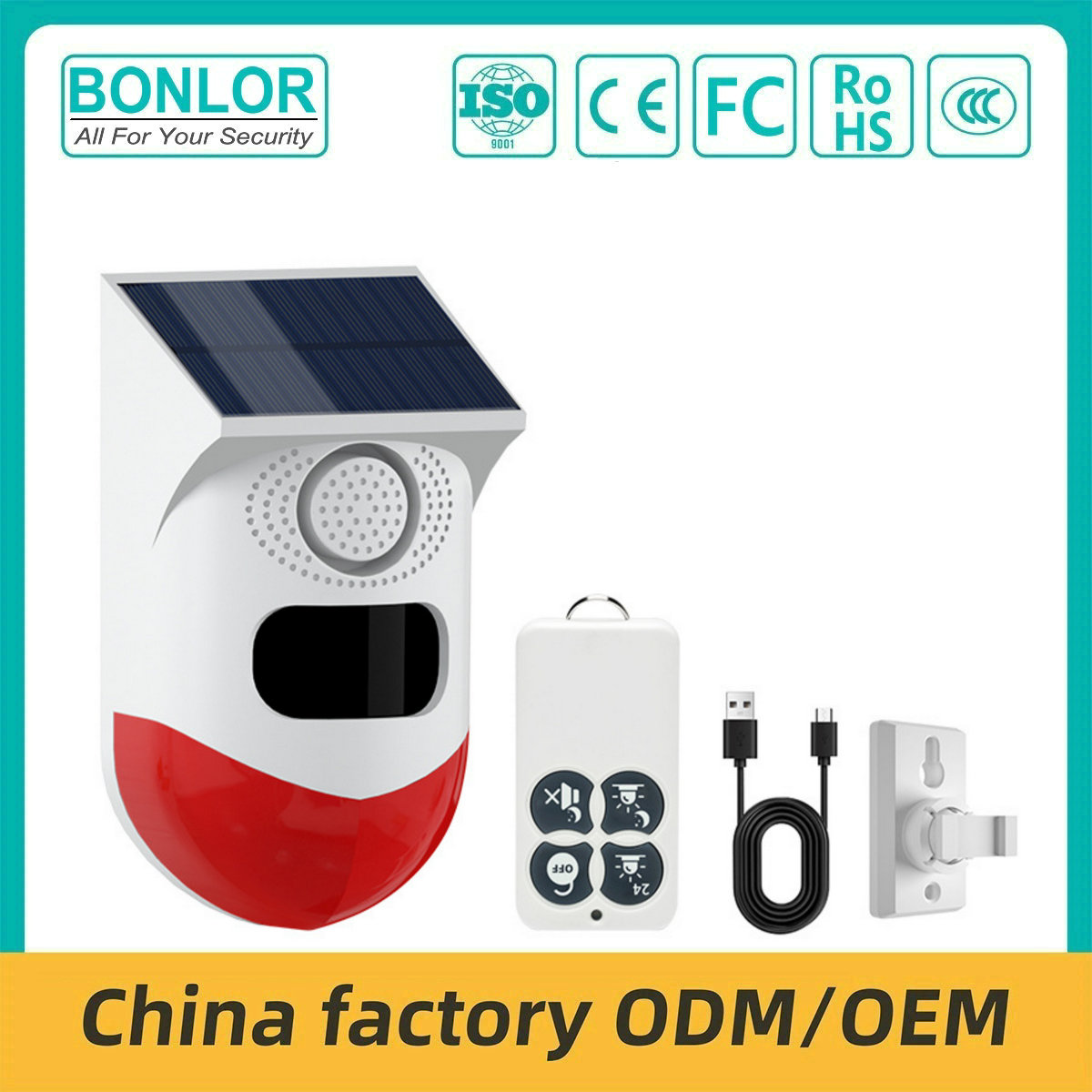 SF-89T Wireless Outdoor Solar Alarm 120d