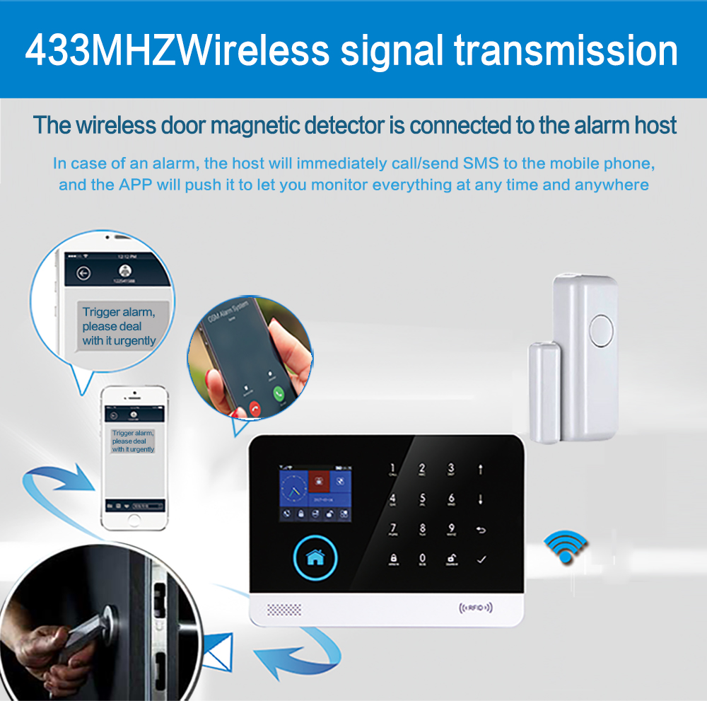 Wireless  433mhz  Door Sensor Window Open Detector with SOS Button Work with Home Security Alarm System