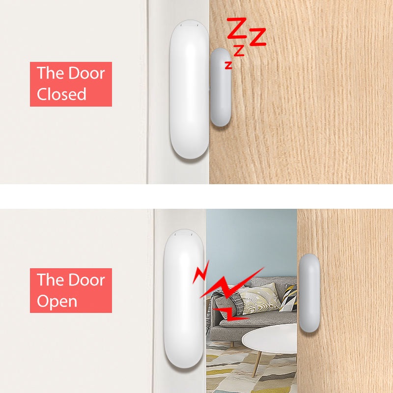 WIFI Smart Door Open Contact Sensor Detector Entry Detector Sensor with App Alerts Compatible with Alexa Google Assistant