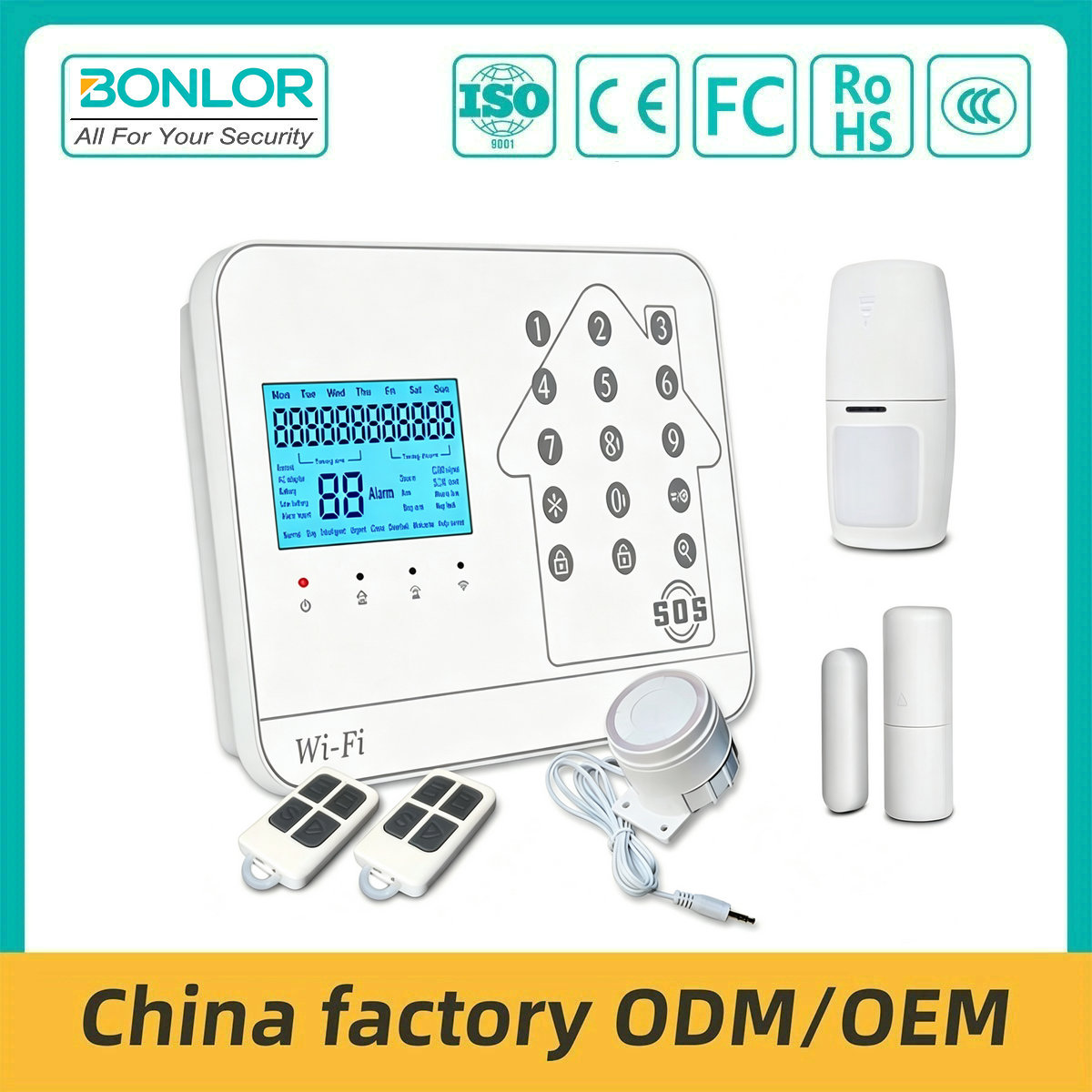 SF-G16 New Design Wireless WiFi Home Security System/Wireless Home Alarm Kit/Sim