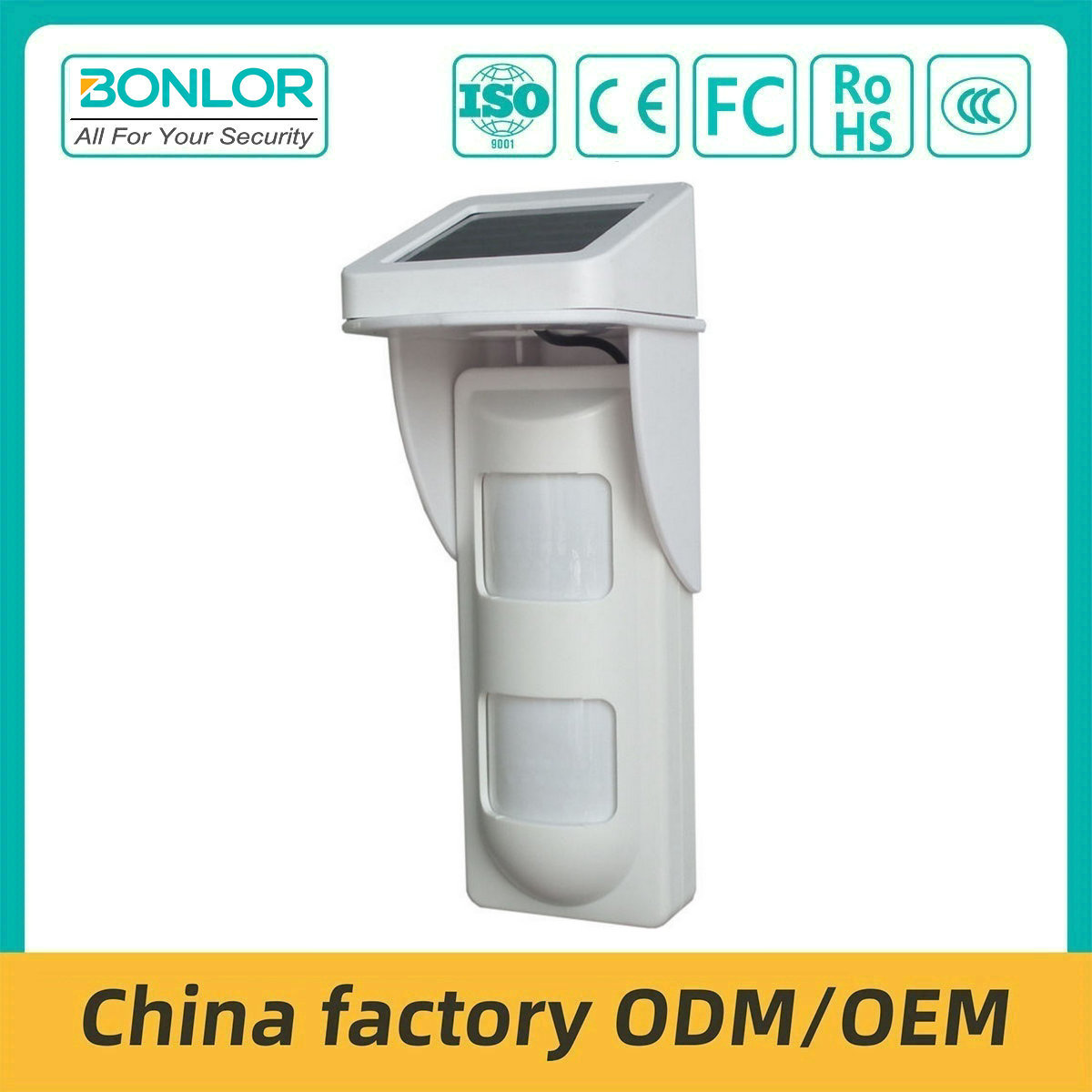 SF-40W Outdoor Solar Smart Dual Infrared Detector Outdoor Waterproof Infrared Alarm Wirele