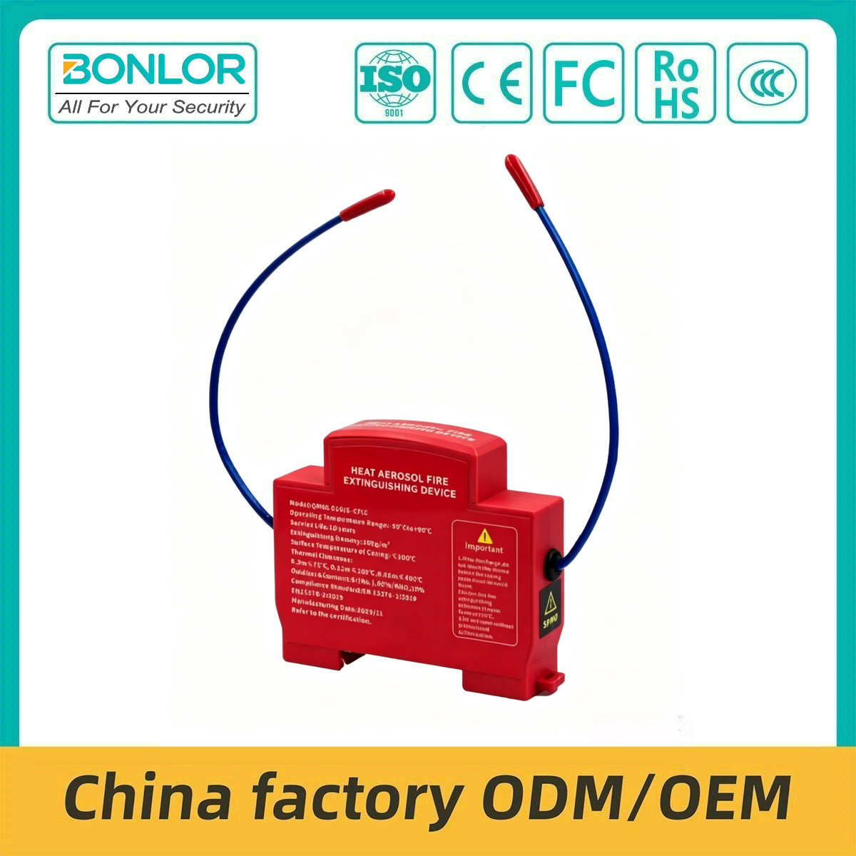 BR-R0.01G Automatic Aerosol Fire Extinguisher Patch Aerosol Automatic Fire Suppression 